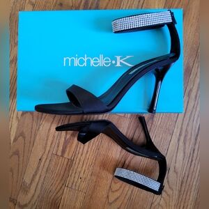 michelle K black heeled sandals
